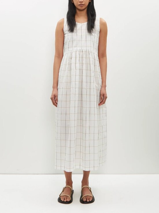 Sara Lanzi Dresses & Skirts - Sara Lanzi Sleeveless Windowpane Cotton Dress in White, size Med (fits like Sm